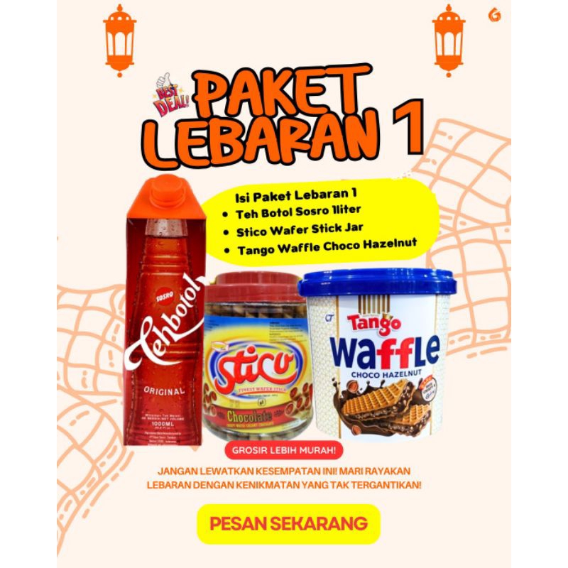 

PAKET LEBARAN 1 TOKO INUX DAPAT WAFFLE TANGO CHOCO HAZELNUT STICO DAN TEH BOTOL SOSRO 1 LITER