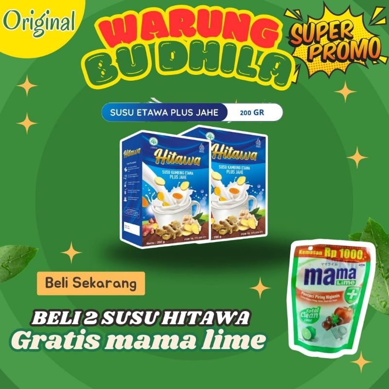 

{BELI 2 GRATIS MAMA LIME} {BISA COD + GARANSI} Hitawa Susu Kambing Ettawa Plus Jahe Merah + Herbal