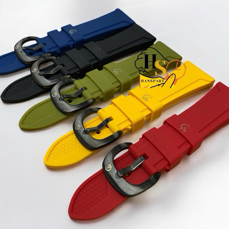 New•Strap Jam Alexandre Christie Rubber Silikon 22mm 24mm Tali jam tangan Ac strap jam Ac rubber