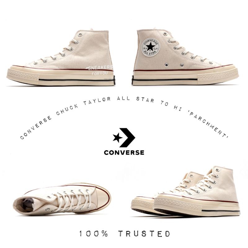 Sepatu / Sneakers Casual Converse Chuck Taylor All Star 70 Hi 'Parchment' 162053C 100% Global Market