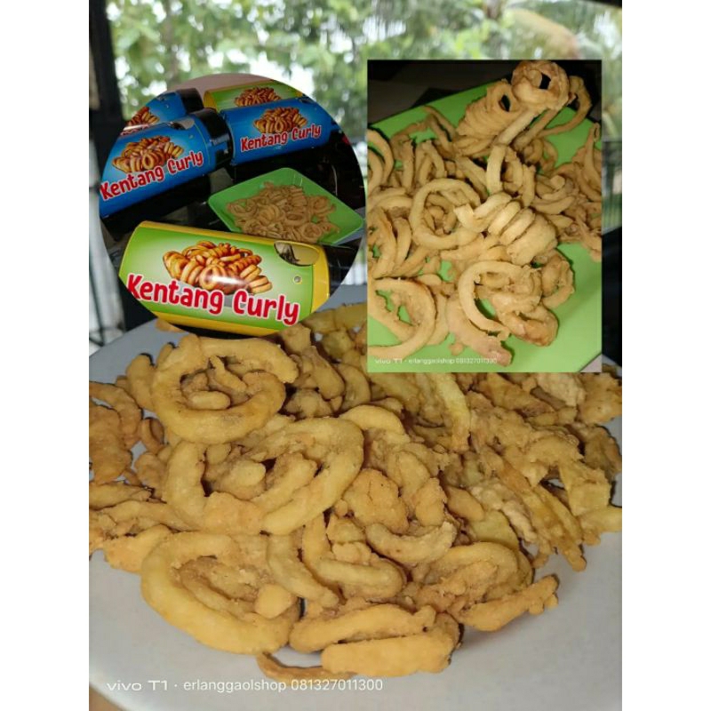 mesin kentang curly viral/mesin pemotong kentang curly