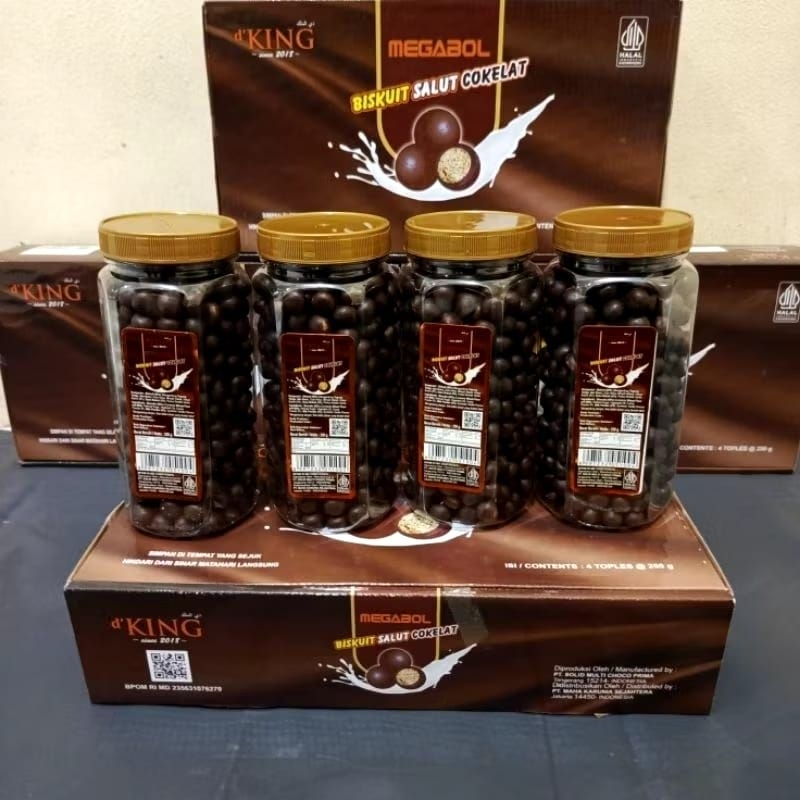 

D'king Bonibol biskuit coklat 1 box isi 4 toples