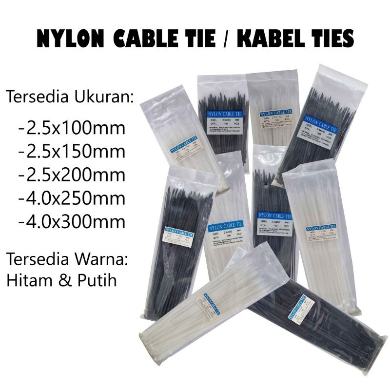 

kabel ties nylon isi 100 murah meriah