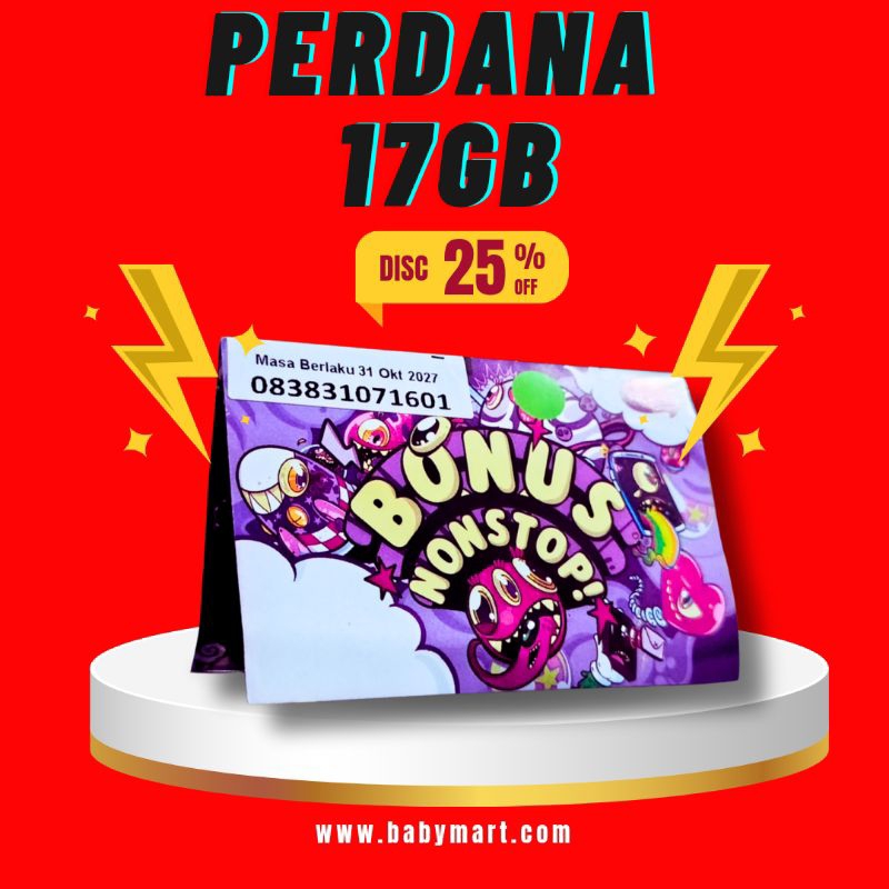 Kartu Perdana AXIS 17GB - Kuota Besar Harga Murah - Bisa Langsung Pakai - Kartu Perdana Internet Mur
