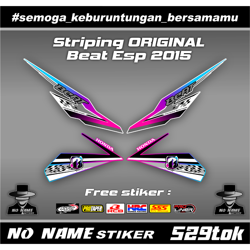 Stiker original beat fi 2015 (tok529) setiker beat | striping beat Fi