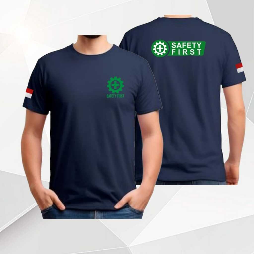kaos safety first oblong katun lengan pendek