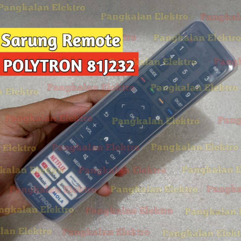 Sarung Remote Polytron Android 81J232 Sarung Silikon Pelindung Cover Remote Polytron Android TV 81J2