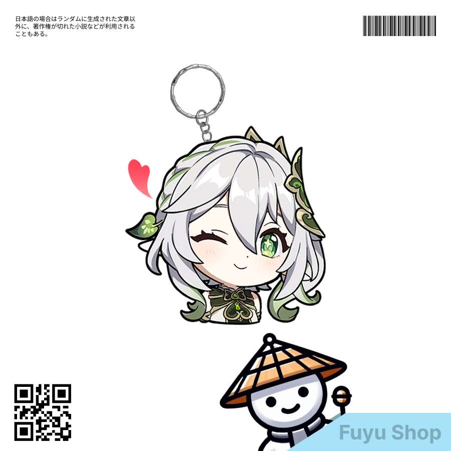 Keychain Nahida Genshin Impact UV Printing Laser Cut Pinggir Bening Transparan / Gantungan Kunci Nah