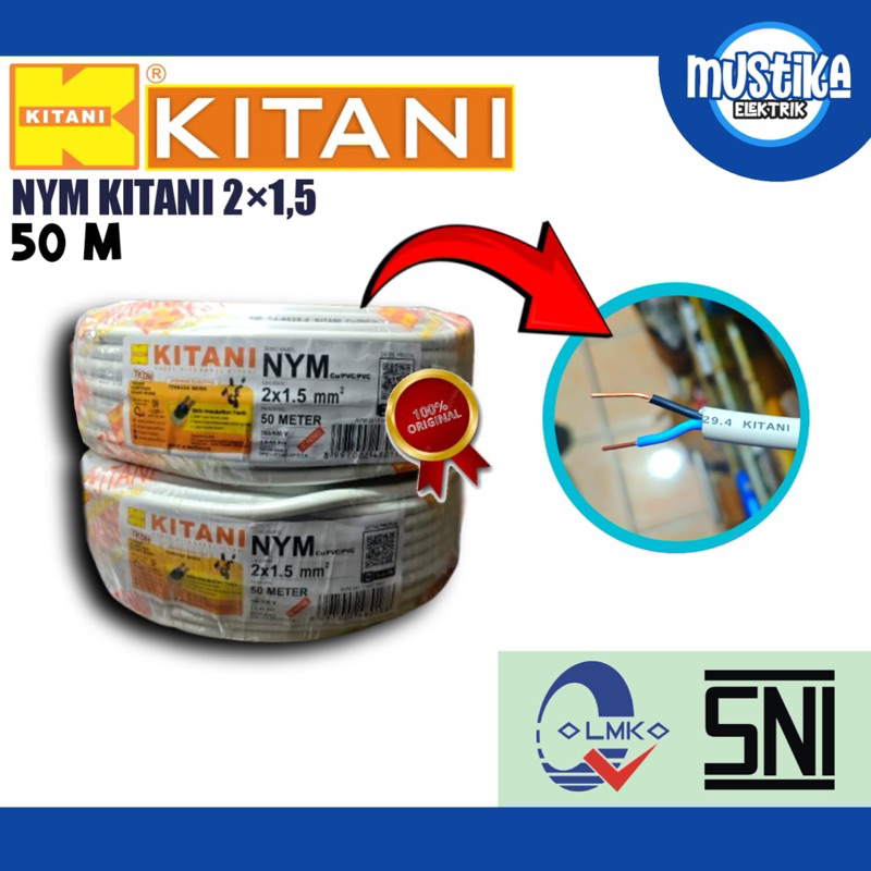 KABEL NYM KITANI 2x1,5 50M SNI
