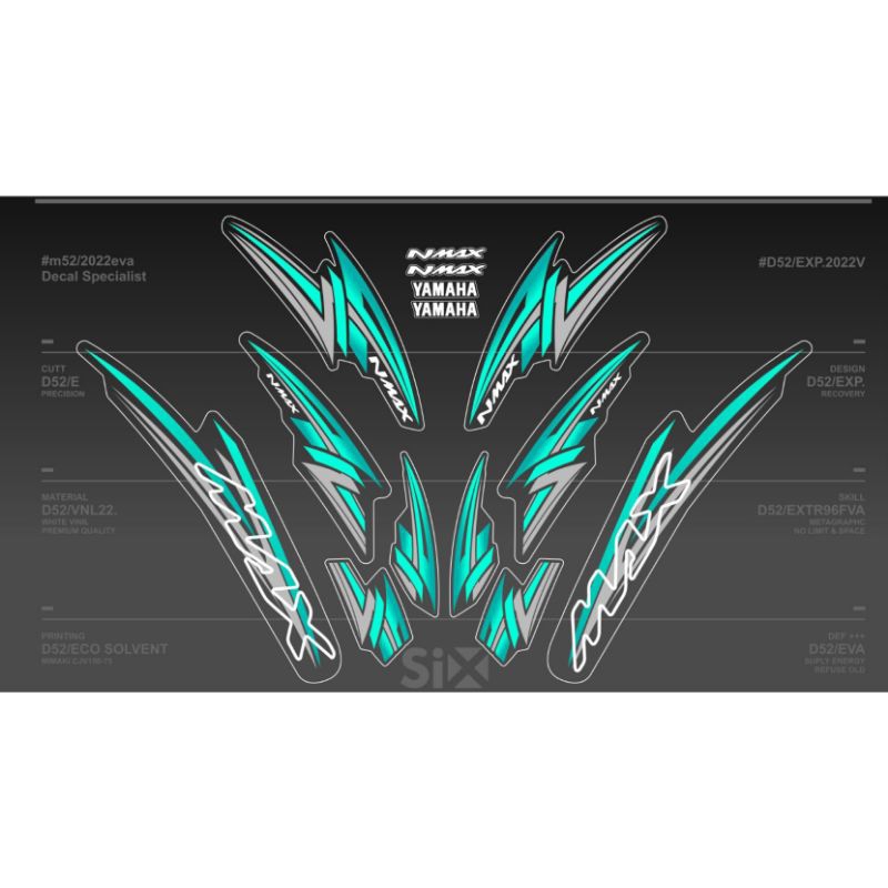 Decal Sticker Striping Variasi Transparan Uv Nmax Turbo/Decal Yamaha Nmax Turbo/Striping Yamaha Nmax