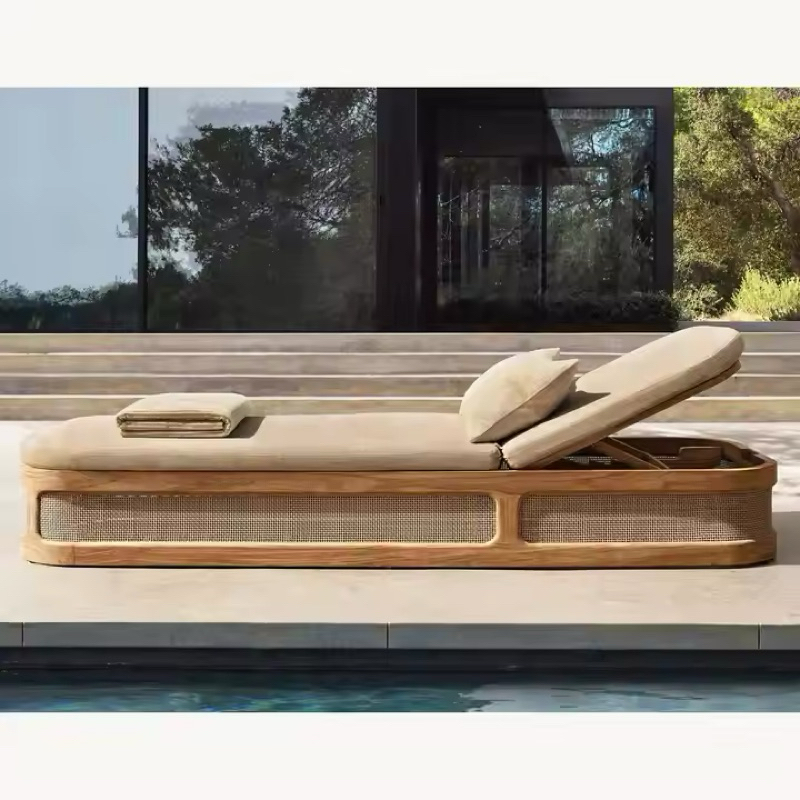 Kursi Kolam Minimalis Kursi Lounger Outdoor Kursi Santai Kombinasi Rotan Kursi Kolam Renang