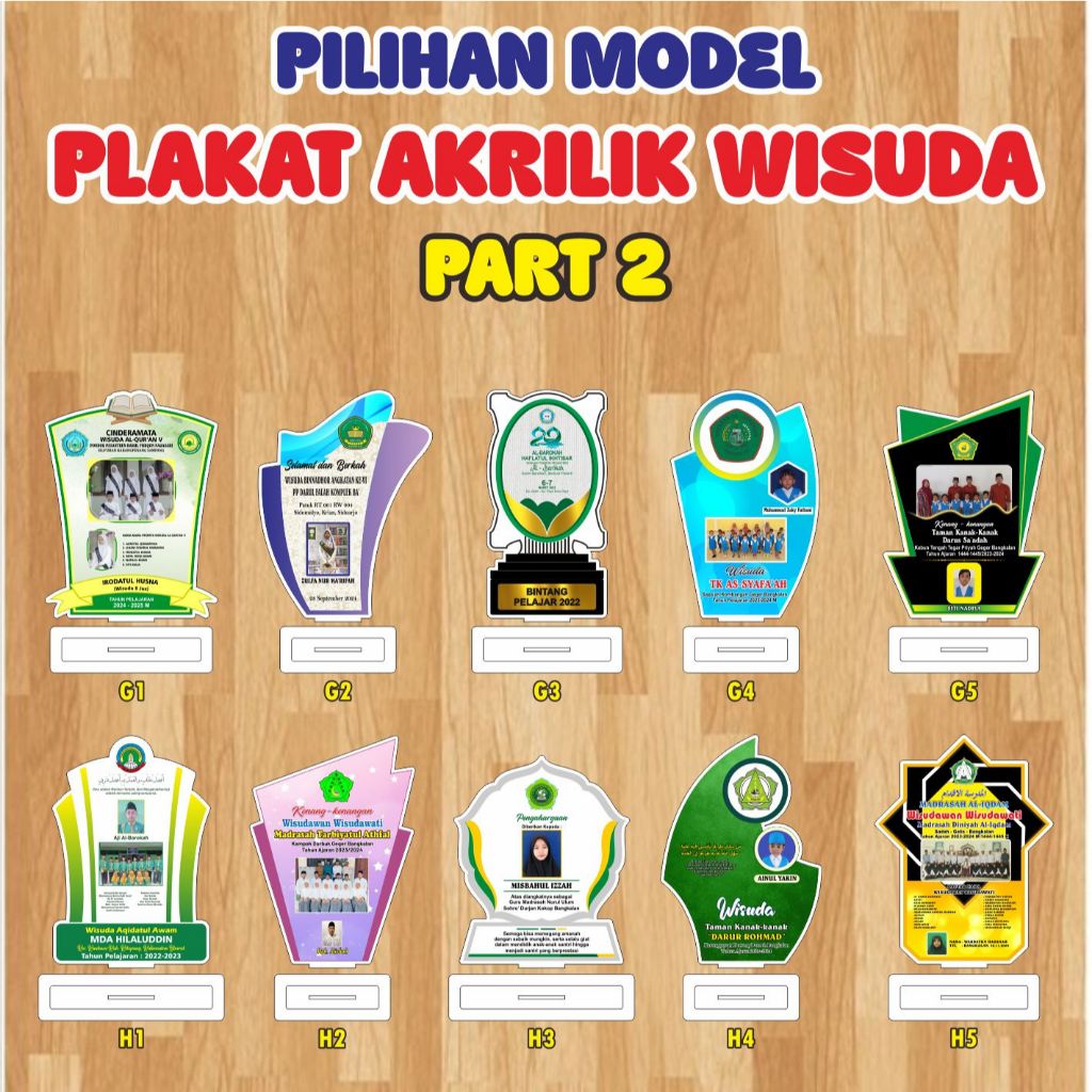 (PART 2) Plakat Akrilik, Penghargaan, Trophy, Plakat Wisuda, Plakat, Plakat Akrilik Wisuda, Plakat W