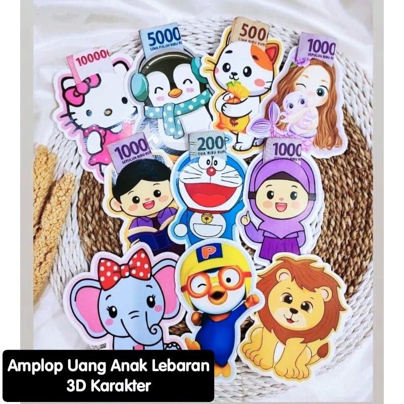 

( Cek Gambar Chat Dulu ) Amplop Uang Anak Gambar Karakter Kartun Angpao Angpau Lebaran Isi 10 PCS