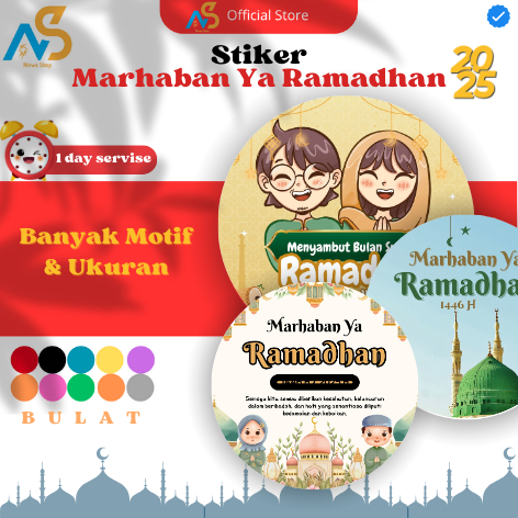 

[PER PCS] - Stiker Bulat Ramadhan - Stiker Marhaban ya ramadhan - Sticker Toples - Stiker Kemasan Parcel - Sticker Hampers - Stiker Toples Ramadhan - Premium Kuality