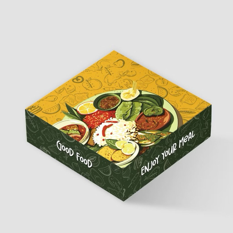 

DUS NASI KOTAK + MIKA SEKAT UKURAN 20x20 (MOTIF HIDANGAN NASI)