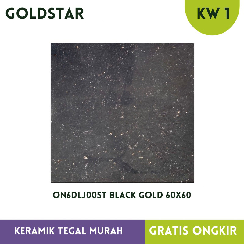 Granit Hitam Glossy bintik gold 60x60 Goldstar KW1