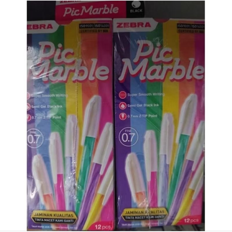 

[PCS] PULPEN PIC MARBLE ZEBRA 0.7 MM / BALLPOINT / BOLPEN / PENA