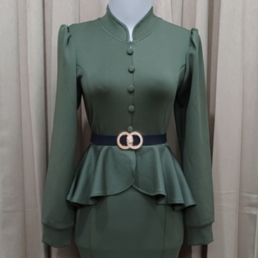 Dya369 LooWear Long Dress Pesta nita Maxi Lengan Panjang Rok Duyung Bahan Scuba Premium Meh Elegan