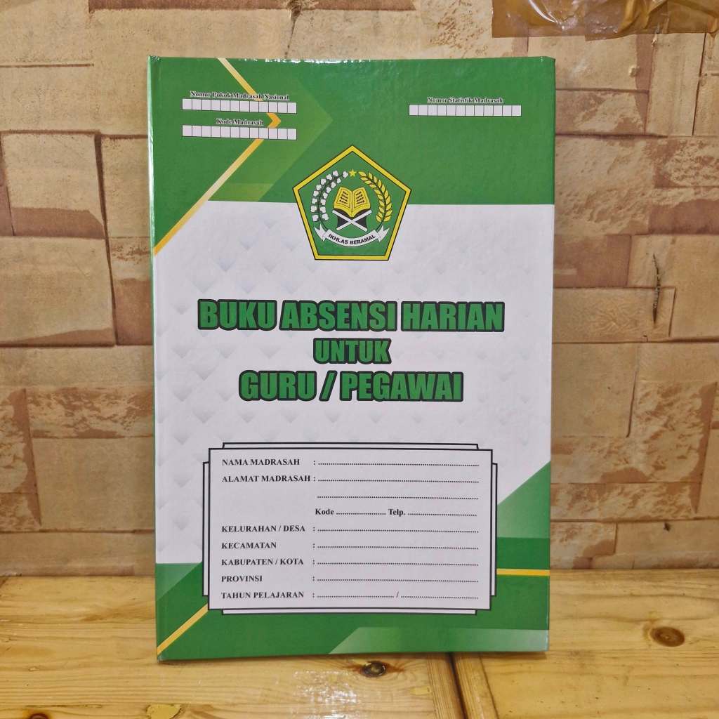 BUKU ABSEN HARIAN GURU / PEGAWAI LOGO DEPAG untuk jenjang MI, MTs, MA & MAK