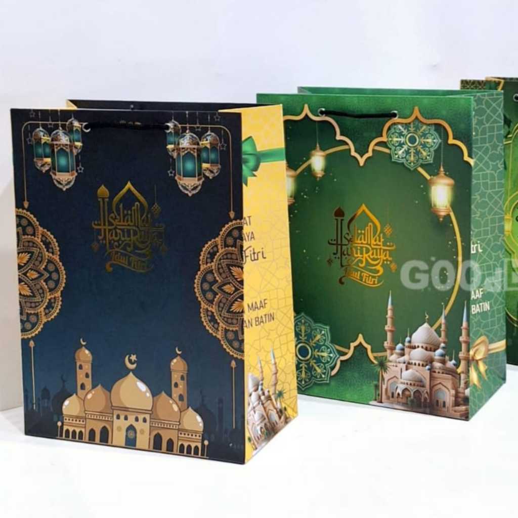 

DTV STORE - 1Pcs Paper Bag Hantaran Lebaran Idul Fitri Tas Karton Kotak Untuk Hadiah Hampers Lebaran