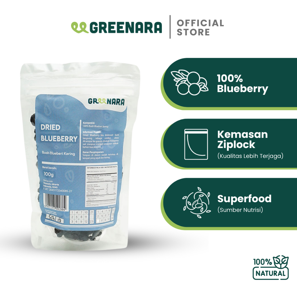 

Greenara - Blueberry Kering 100gr / Dried Blueberry