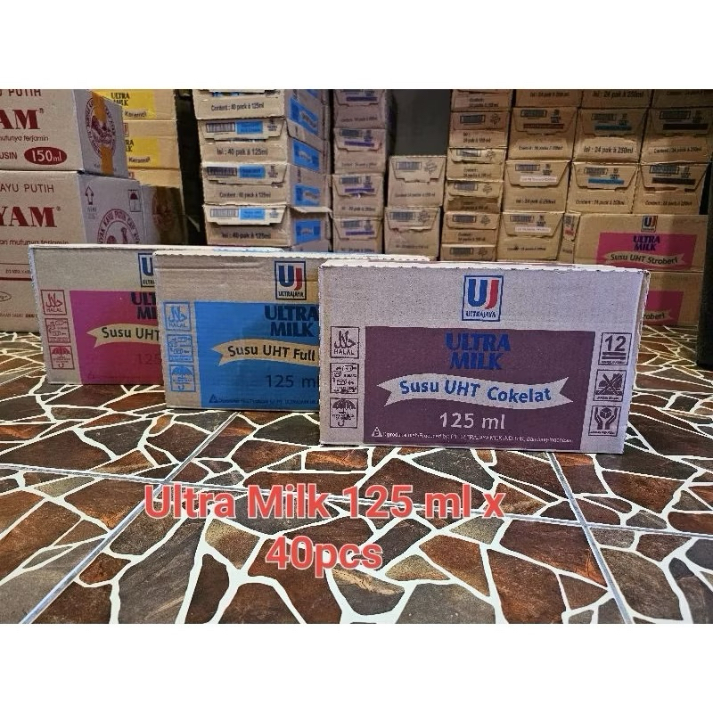 

susu ultra UHT 125ml 1 dus isi 40pcs