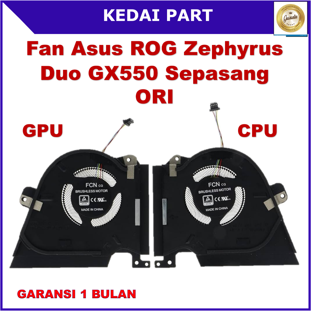 Kipas Fan Asus ROG Zephyrus Duo 15 GX550 GX550LXS GX550LWS FN86 FN85 CPU Kanan GPU Kiri ORI
