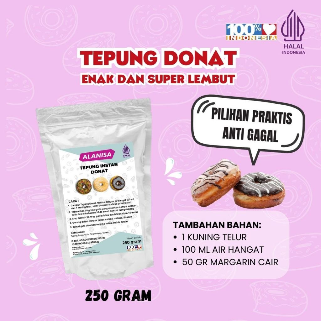 

TEPUNG DONAT 250GR PRAKTIS!!