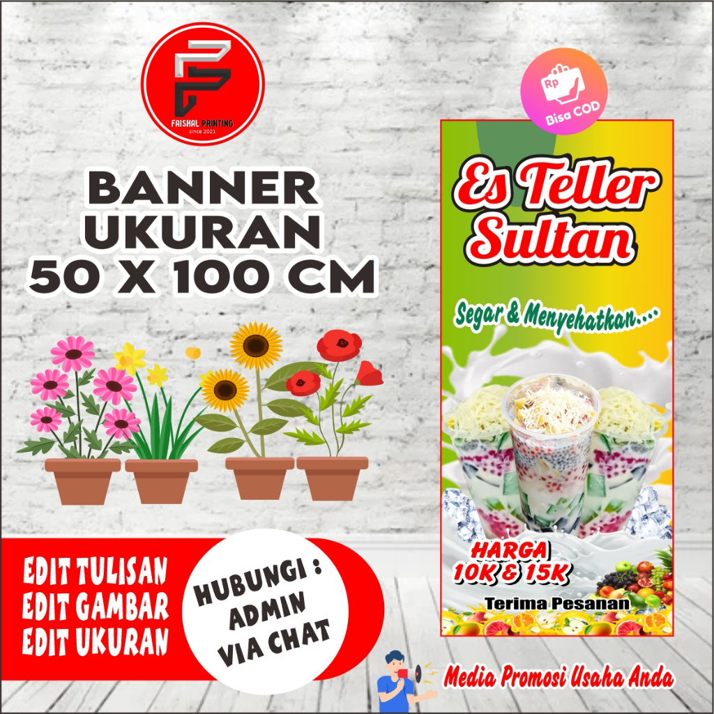 BANNER / SPANDUK ES TELER SULTAN VIRAL 50 X 100 / Banner ES TELER SULTAN VIRAL