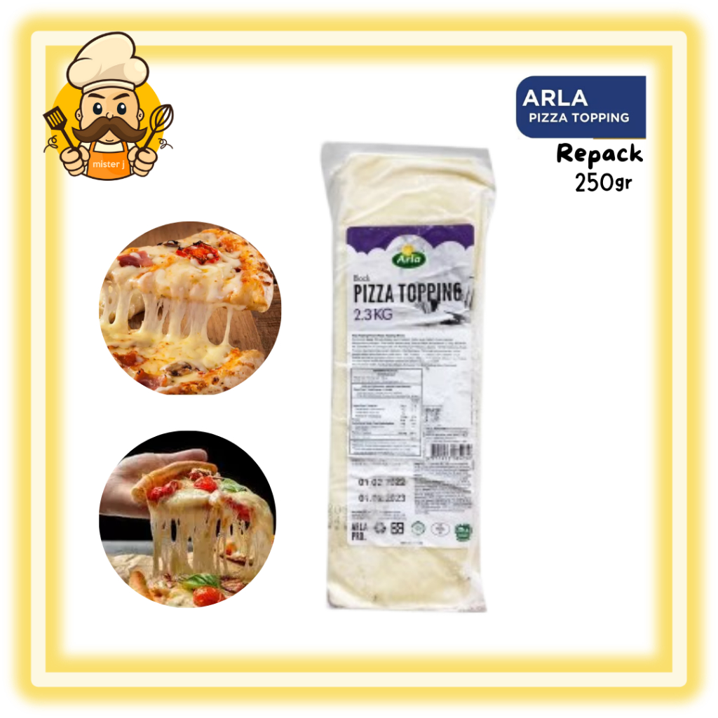 

ARLA Pizza Topping Block repack 250gr | Keju Mozzarella Blok topping Pizza | Keju untuk topping Pizza