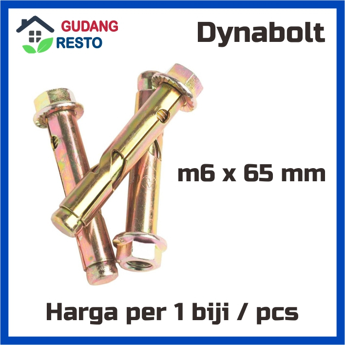 Dynabolt m6x65 dinabol m6 x 65mm Baut Tembok Beton bor 6 mm panjang 65 mm Ecer Grosir Dus Box Karton