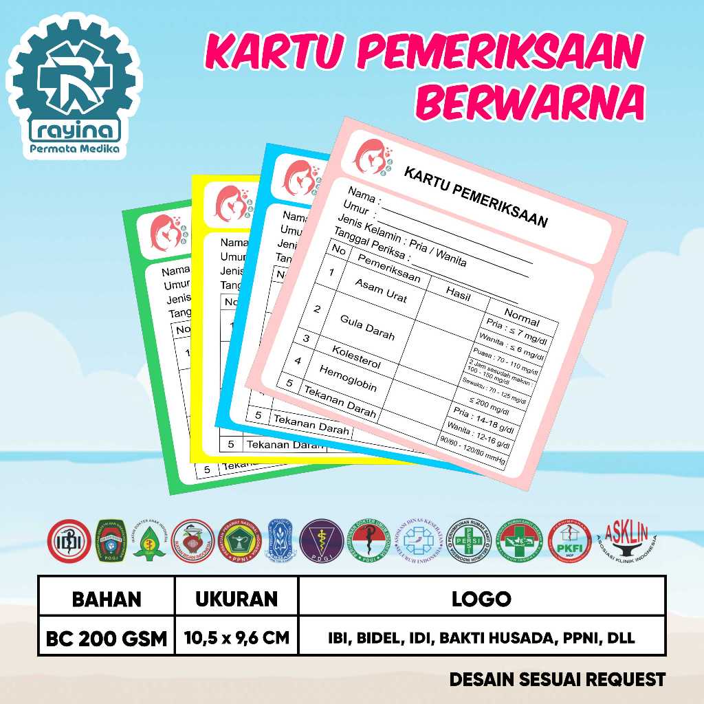 

Kartu Pemeriksaan Custom Warna