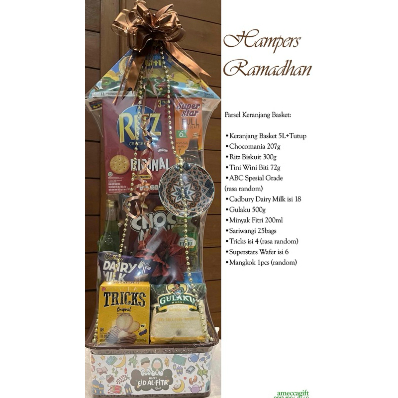 

Hampers Parsel Lebaan keranjang sedang Ramadhan
