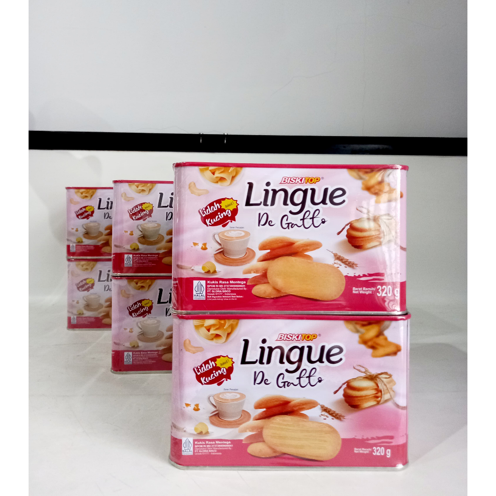 

BISKITOP LINGUE LIDAH KUCING 320 GRAM 1 DUS ISI 6 KALENG