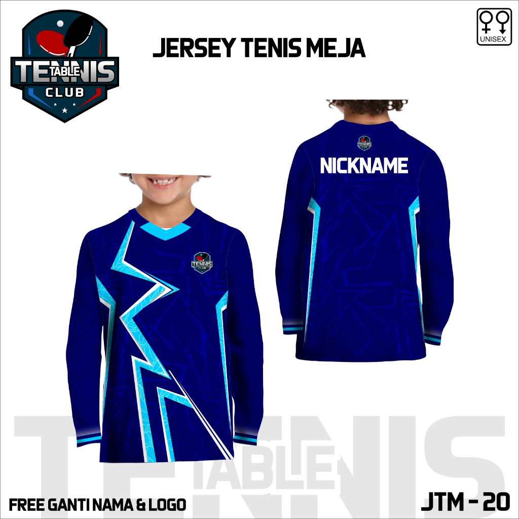 jersey table tennis anak baju olahraga pingpong kaos tenis meja lengan panjang