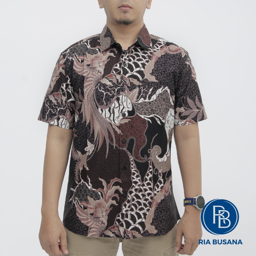 Ria Busana - Dancus - Kemeja Batik Pria Lengan Pendek Printing Katun Art. 4055.4020.4053.4054