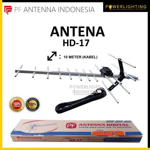 PF Antena Outdoor Digital PF HD-17 dengan Kabel / PF HD-18 (Antena TV Digital)