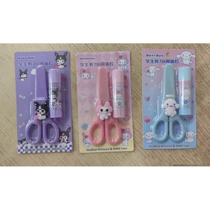 

Alat tulis set/gunting set/gunting +lem stik karakter lucu/viral