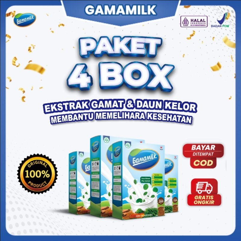 

GAMAMILK - 4 BOX Optimakan Kesehatan Dengan GAMAMILK