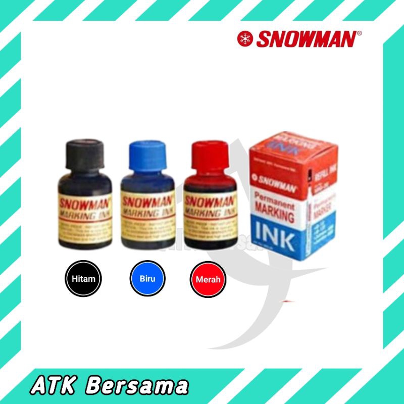 

INK/Refil Tinta Spidol Permanen 12 Pcs / Tinta Spidol Snowman Permanen