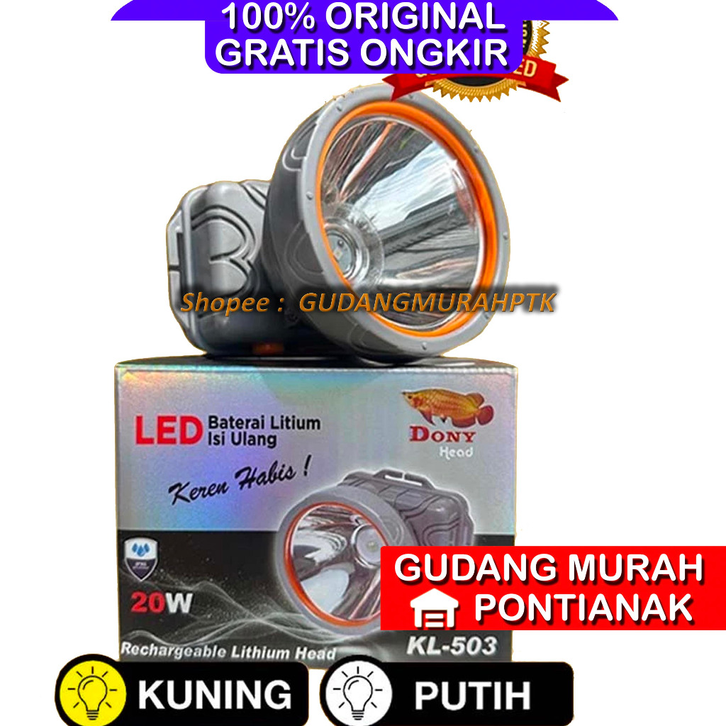 KREN HABIS Dony KL-503 Head lamp 20 WATT Headlamp Dony KL 503 Senter kepala Dony DN 503 DN-503