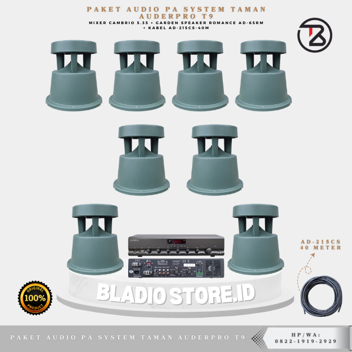 Paket T9 Audio PA System Taman AUDERPRO ROMANCE AD-65RM - Garden Speaker Berkualitas Jakarta Barat