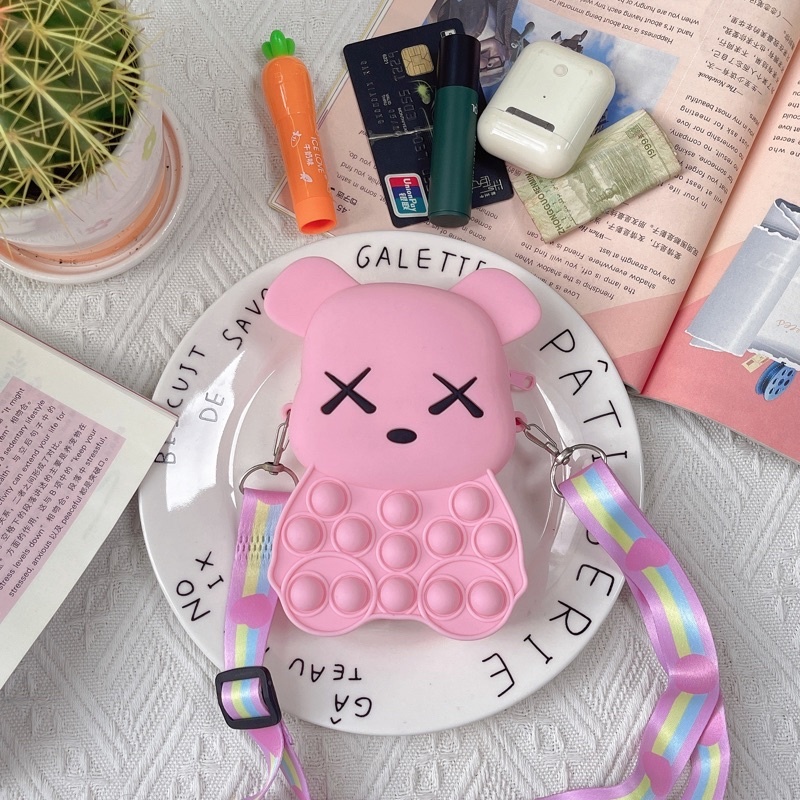 Tas Anak  Kaws  Beruang Pop It Jelly