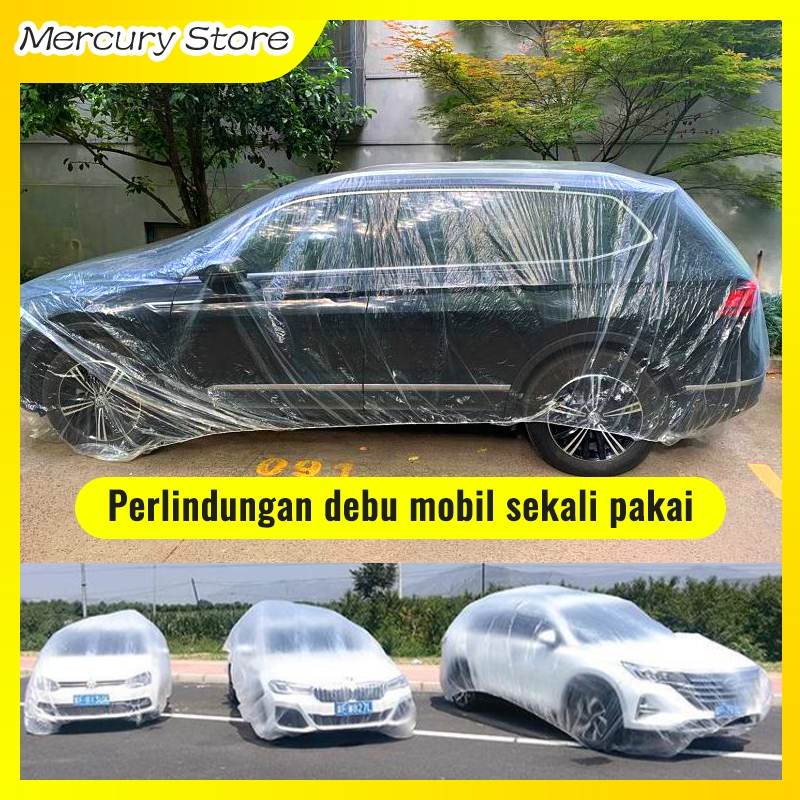 FREE ONGKIR COVER MOBIL TRANSPARAN SARUNG MOBIL BENING TEBAL PLASTIK WATERPROOF TRANSPARAN TEBAL