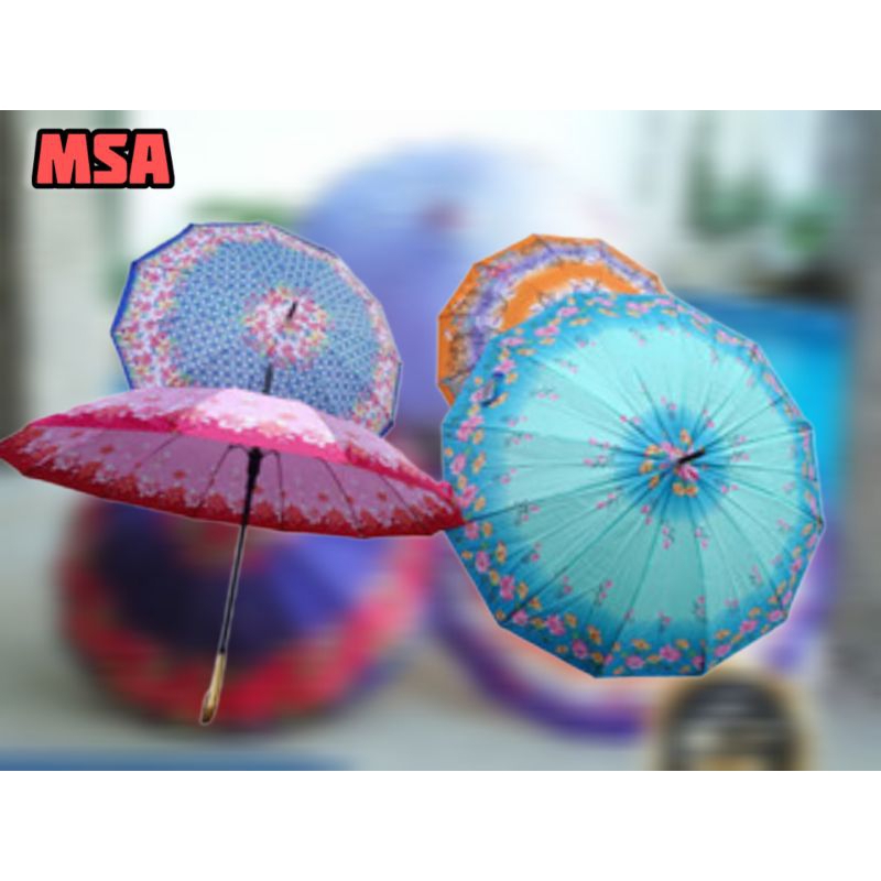 payung satin bunga /payung dewasa 21" satin