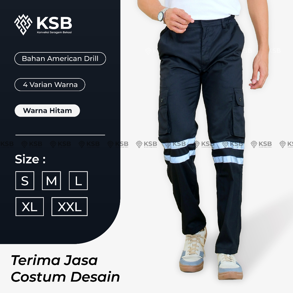 Celana Wearpack Safety K3 Scotlight - Celana Kerja Bawahan Proyek Tambang Lapangan Pria Wanita Bahan