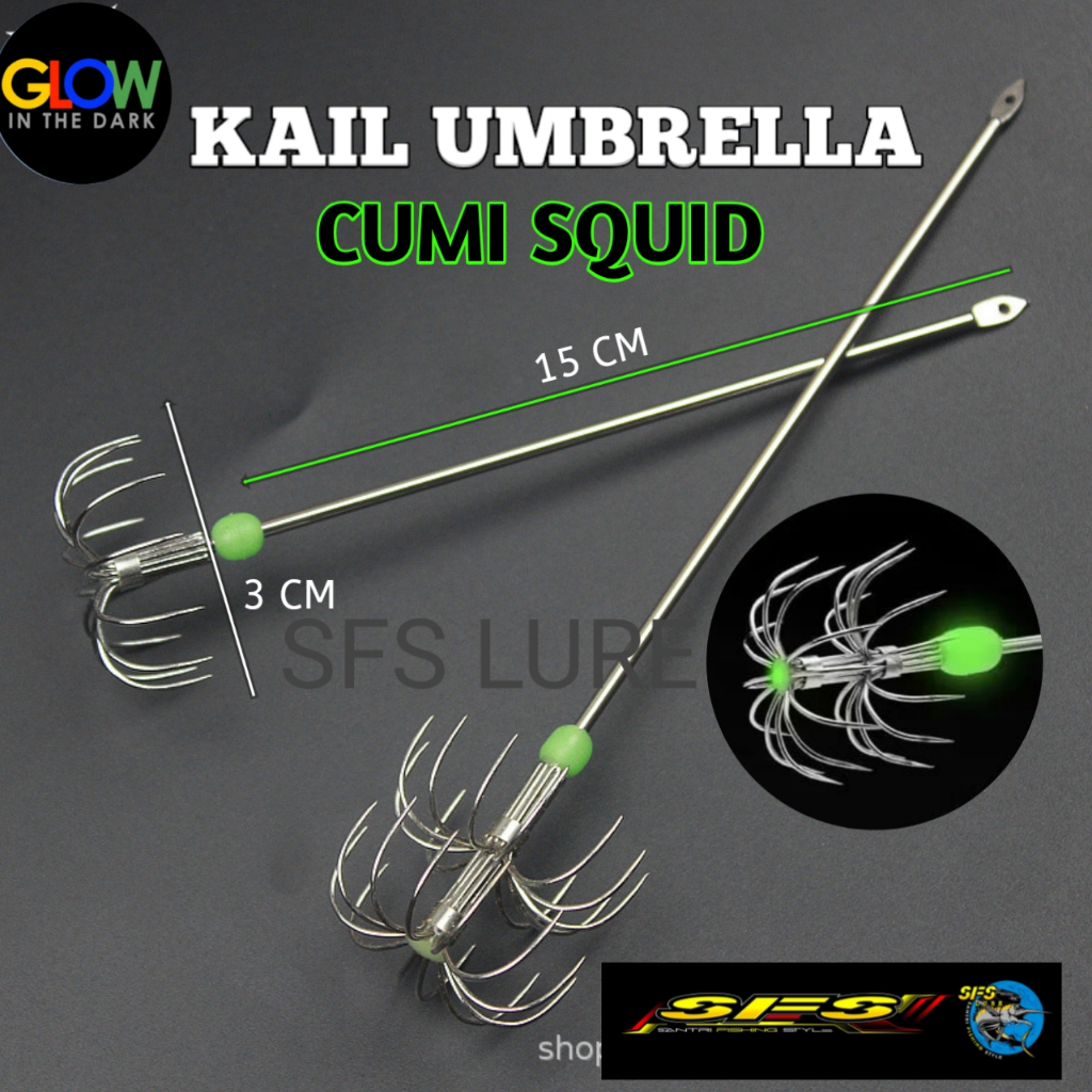Kail umbrella umpan cumi kail egi kail umpan cumi squid umbrella squid hook kail garong kail umbrell