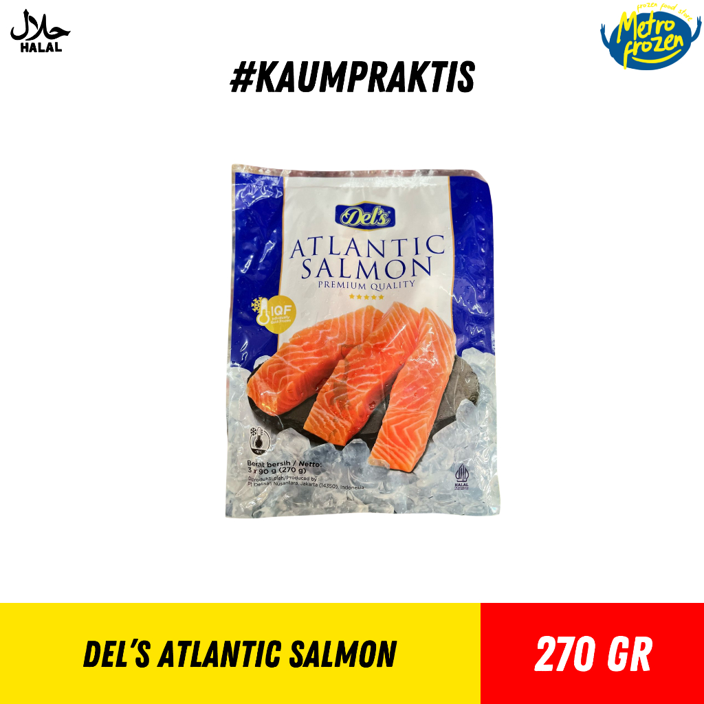 

Del's Salmon Fillet Frozen 270gr //atlantic salomn //salmon kualitas premium