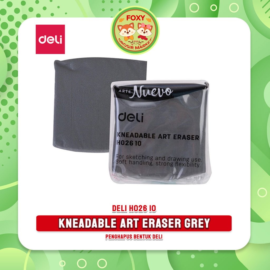 

(PCS) Penghapus Lentur Mudah Dibentuk / Art Kneadable Eraser Grey DELI H026 10 Arte Nuevo