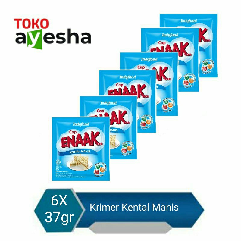 

Krimer Kental Manis Cap Enaak Plain 37 gr - 1 Renceng isi 6 sachet